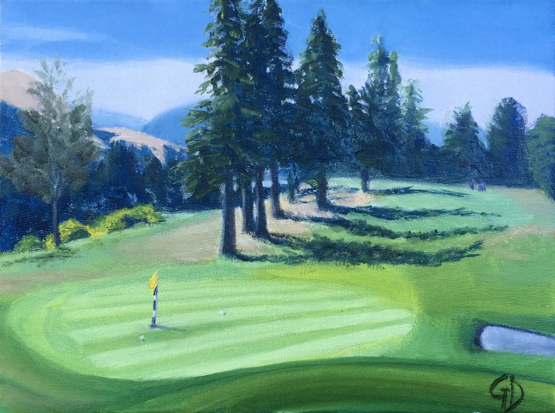 The 18-Hole.jpg - The 18-Hole Water-soluble oil on canvas, 9 x 12" (22.9 x 30.5 cm) Completed March 2020